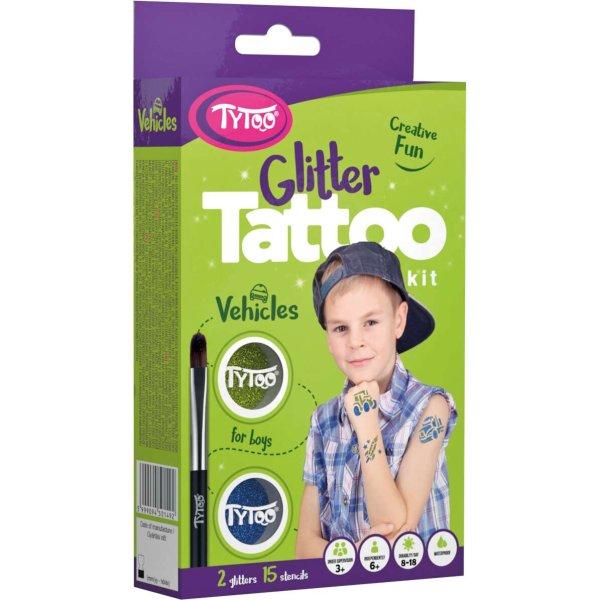 TyToo Vehicles ideiglenes tetoválás készlet, csillámos
