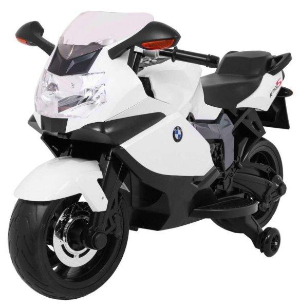 BMW K1300S elektromos gyerek fehér motorbicikli - 2 kiskerekü