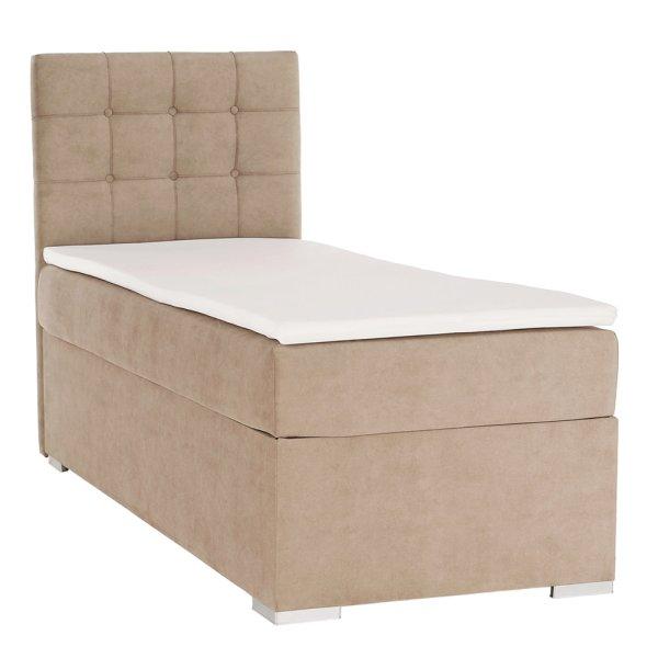 Boxspring ágy, egyszemélyes, világosbarna, 80x200, balos, DANY