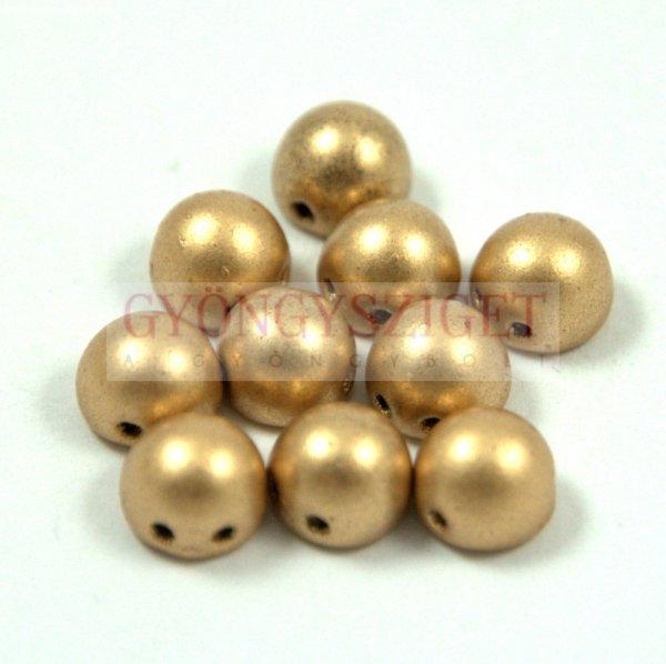 Czech Mates kétlyukú kaboson - Matte Metallic Gold - 7mm