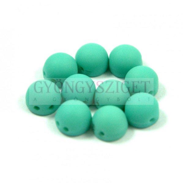 Czech Mates kétlyukú kaboson - Matte Turquoise Green - 7mm