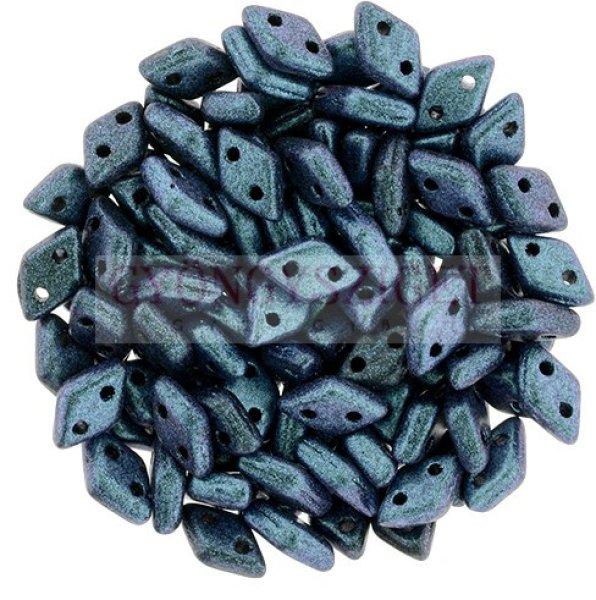 Diamond gyöngy - kétlyukú – Jet Polichrome Indigo Orchid – 4x6mm