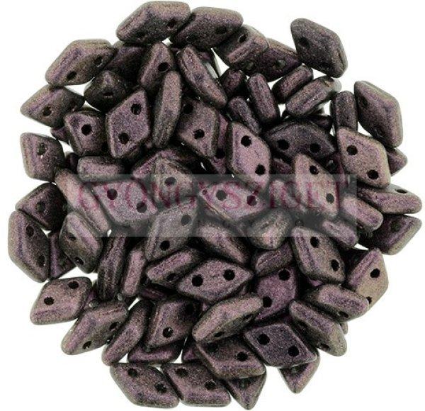 Diamond gyöngy - kétlyukú – Jet Polichrome Dark Amethyst – 4x6mm