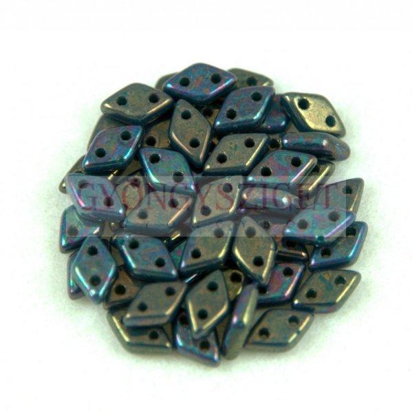 Diamond gyöngy - kétlyukú – Oxidized Bronze Picasso - 4x6mm