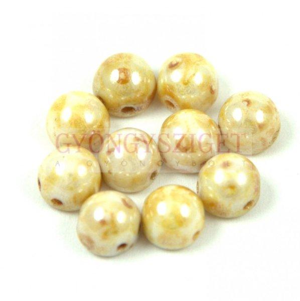 Czech Mates kétlyukú kaboson - Alabaster Dark Traventin - 7mm