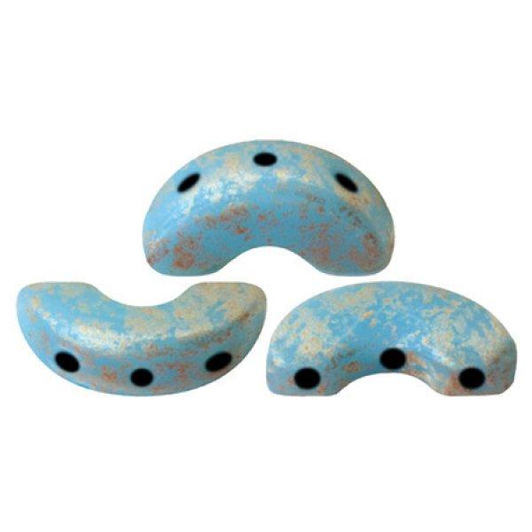 Arcos® par Puca®gyöngy - Opaque Turquoise Blue Splash - 5x10 mm