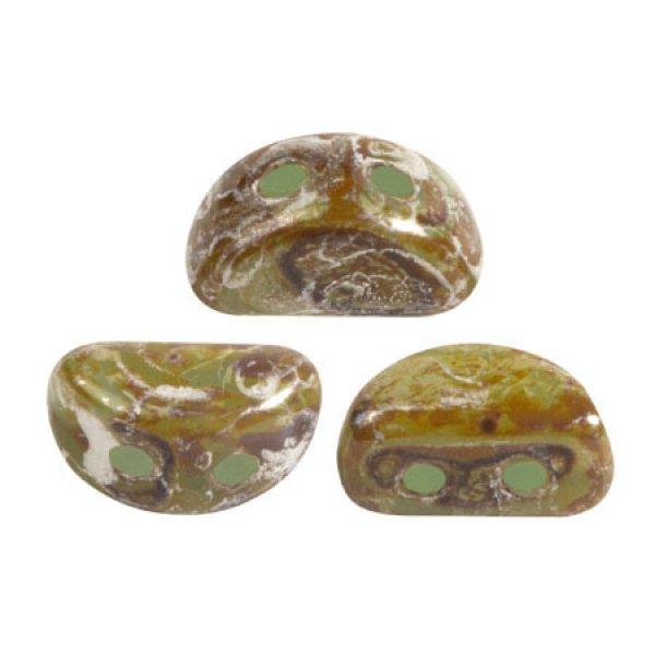 Kos® par Puca®gyöngy - Green Aqua Opal New Picasso - 3x6mm