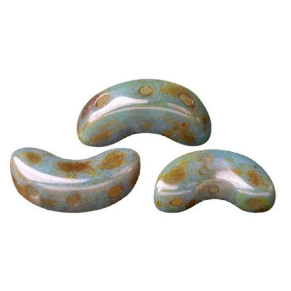 Arcos® par Puca®gyöngy - Opaque Mix Blue Green Ceramic Look - 5x10 mm