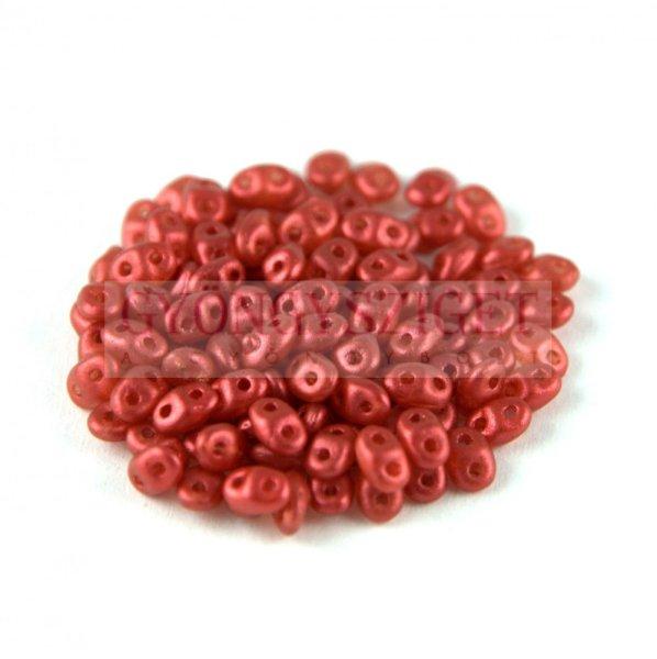 Miniduo gyöngy - matte metallic dark red - 2.5x4mm