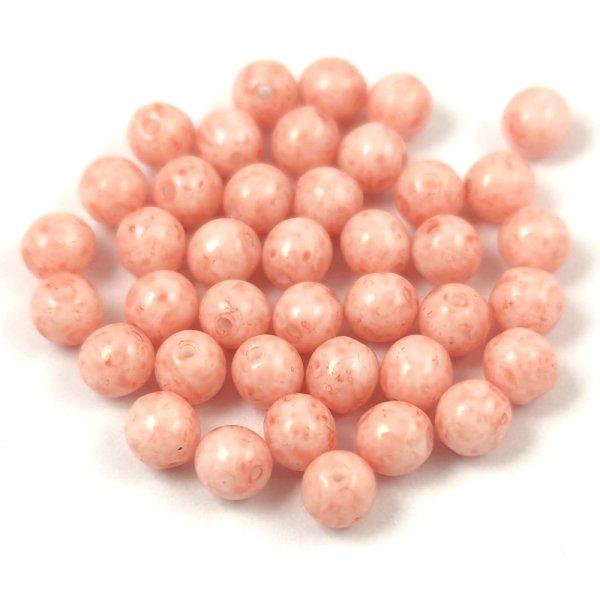 Cseh préselt golyó gyöngy - Milky Peach - 4mm