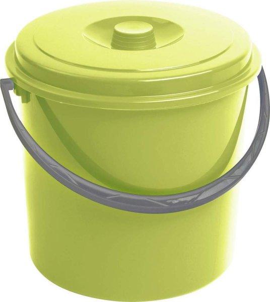 CURVER műanyag háztartási vödör fedéllel 10 L - zöld