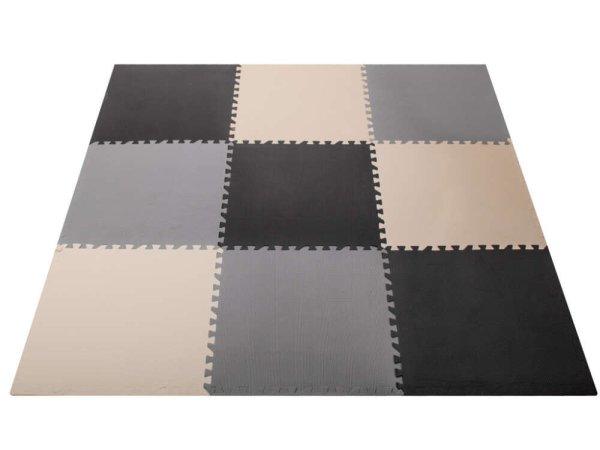Szivacs puzzle szőnyeg 9db (180x180cm) #szürke/krém/gafit