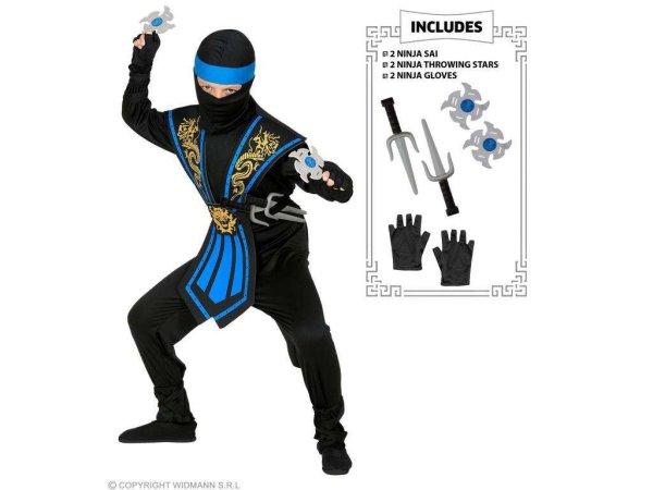 Ninja - kék fiú jelmez 128-as méretben