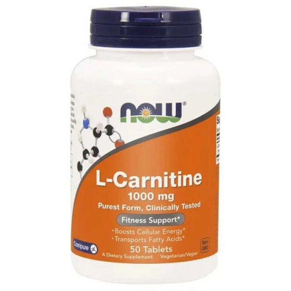 Étrend-kiegészítő, Now Foods L-karnitin 1000 mg, 100 Tabletta
