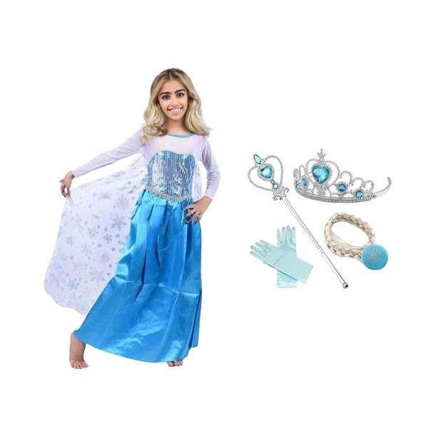 Elsa Jégvarázs ruha és négy kiegészítő készlet, IdeallStore®, 3-5 év,
Karnevál