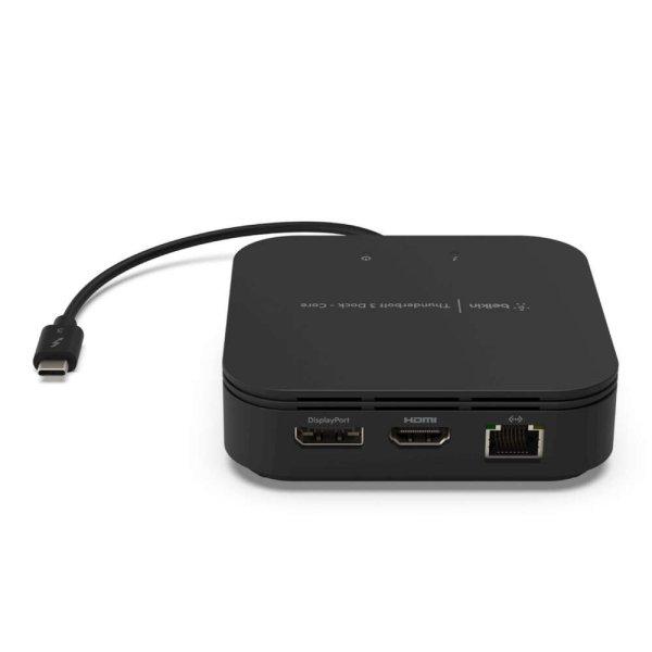 Belkin CONNECT Thunderbolt 3 Core displayport/HDMI 60wPD dock for mac and
windows with tethered Thunderbolt cable - Black