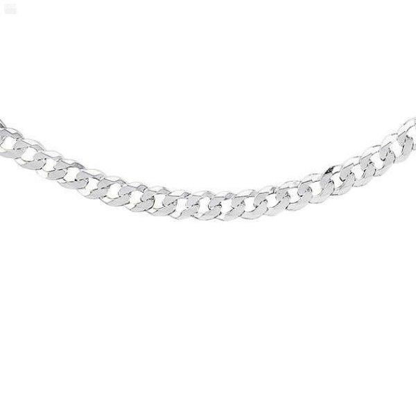Ezüst (925) gyémánt csiszolású lánc - Curb férfi nyaklánc Ø 120