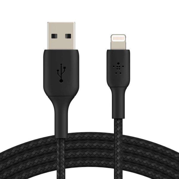 Belkin BOOST CHARGE USB-A to Lightning Cable, Braided - 3M - Black