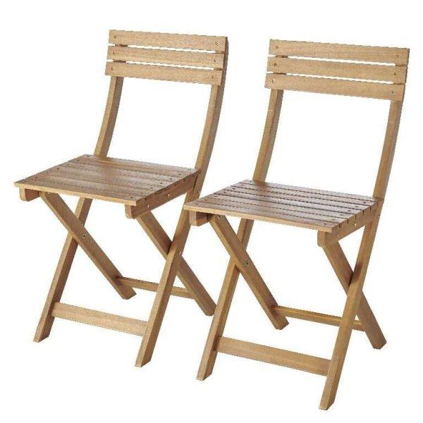 2 fából készült összecsukható székből álló készlet kert vagy erkély,
Sersimo Art Garden