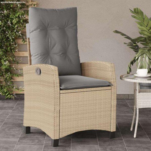vidaXL vegyes bézs polyrattan dönthető kerti szék párnákkal