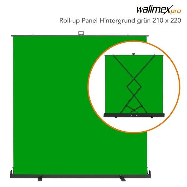 Walimex pro Roll-up 210x220cm Fotós háttér - Zöld