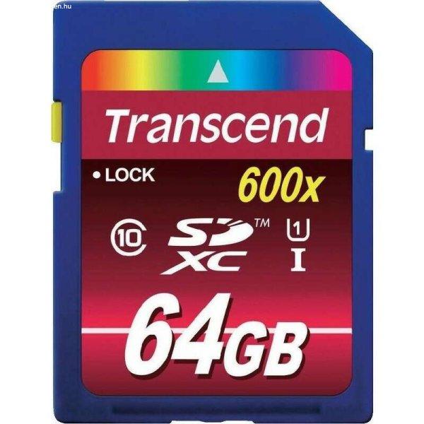 Transcend 64GB Class 10 UHS-I SDXC memóriakártya