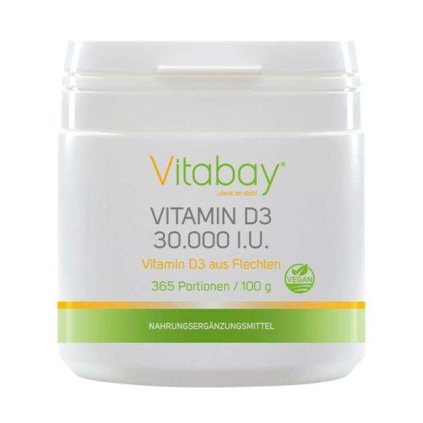 D3-Vitamin 30 000 Ne - Vegán Zuzmópor - 365 Adag