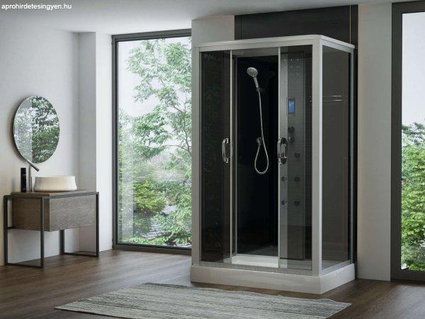 Hidromasszázs zuhanykabin elektronikával szögletes 120x80x222cm