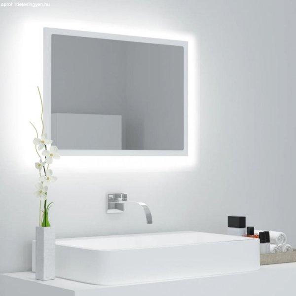 fehér akril LED-es fürdőszobai tükör 60 x 8,5 x 37 cm