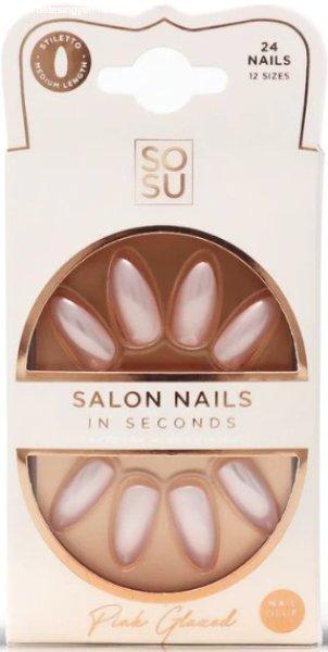 SOSU Cosmetics Műkörmök Pink (Salon Nails) 24 db