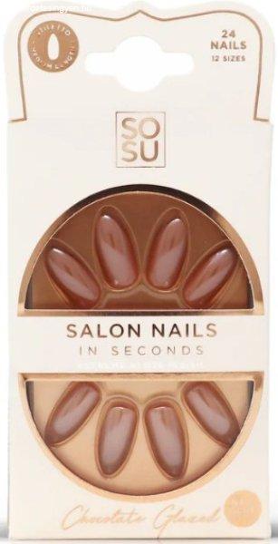 SOSU Cosmetics Műköröm Chocolate (Salon Nails) 24 db