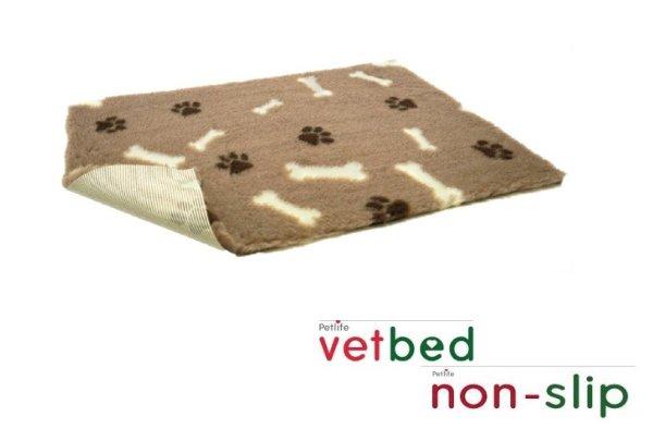 Vetbed® Non-Slip kutyafekhely 100 x 150 cm mink with cream bones and brown paws