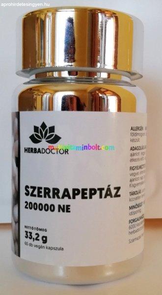 Szerrapeptáz enzim 200000 NE, Inulinnal 60 db kapszula, vegán - HerbaDoctor