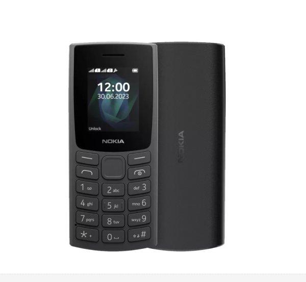 Nokia 105 (2023) 4G nyomógombos mobiltelefon, kártyafüggetlen, dual SIM,
sötétszürke