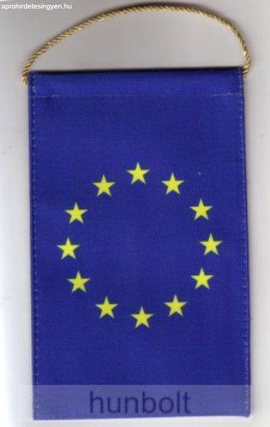 4 szögletű 10x15 cm EU zászló, arany zsinórral 