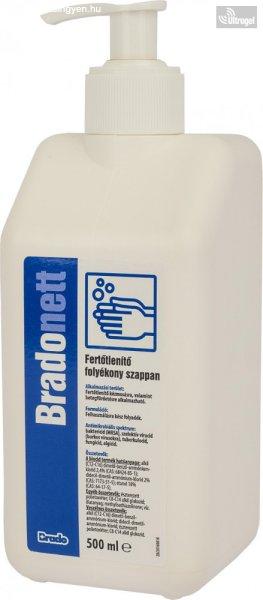 BradoNETT - fertőtlenítő folyékony szappan pumpával- 500 ml 