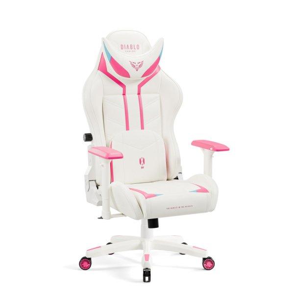 DIABLO X-RAY gamer szék, Normal size, fehér-rózsaszín
