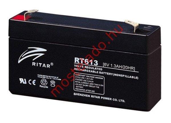 Ritar RT613 6V 1,3Ah zselés akkumulátor