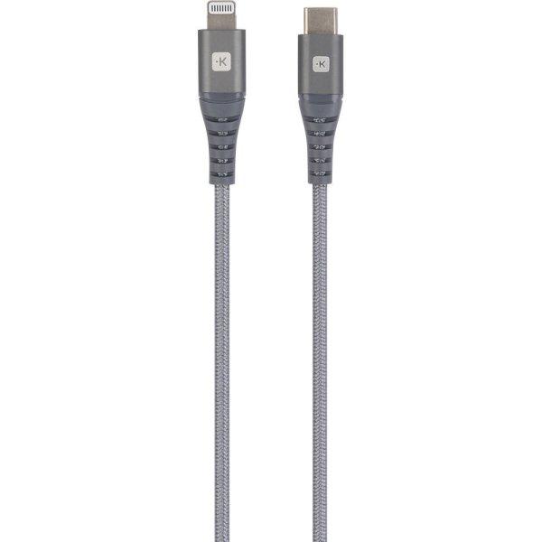 SKROSS Steel Line szinkronkábel USB-C és Lightning csatlakozóval - 200 cm