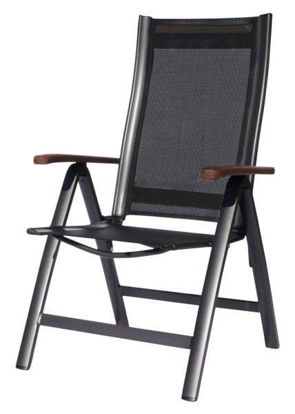 SUN GARDEN ASS COMFORT összecsukható, exkluzív alu. kerti szék -
antracit/fekete