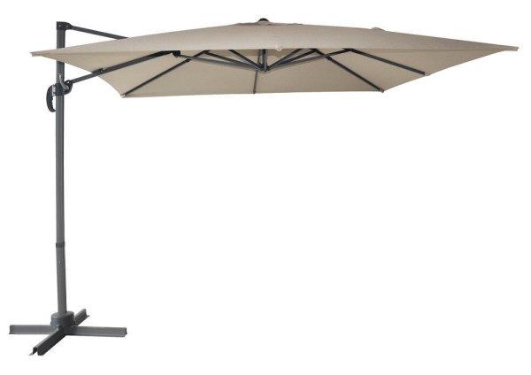 CANTIELVER függő napernyő, hajtókarral - bézs - 270 x 270 cm