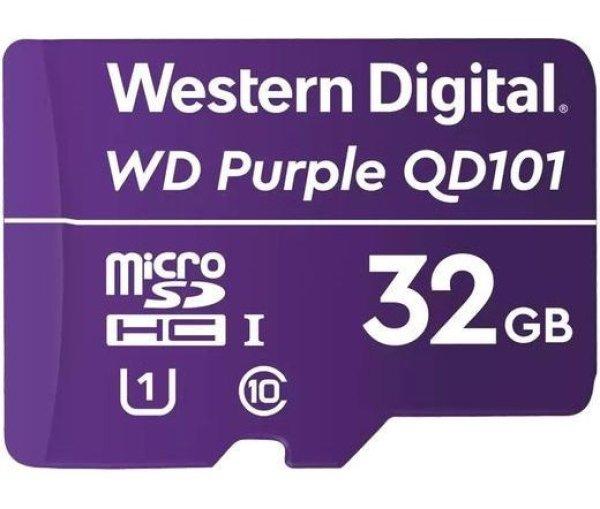 Western Digital - WD Purple 32GB QD101, Class 10 UHS-1 microSDHC memóriakártya