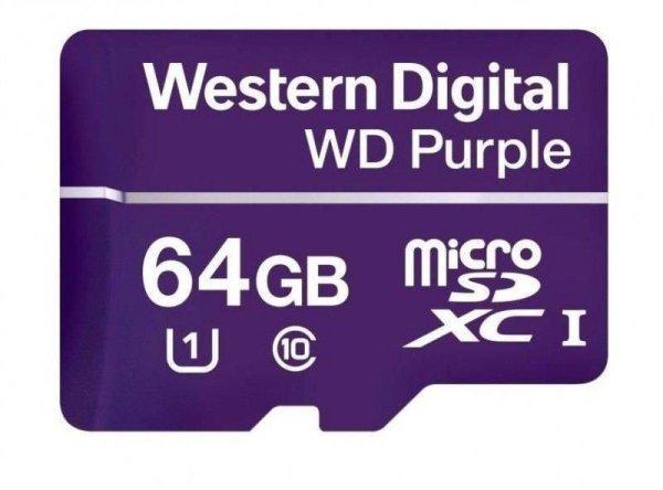 Western Digital - WD Purple 64GB QD101, Class 10 UHS-1 microSDXC memóriakártya