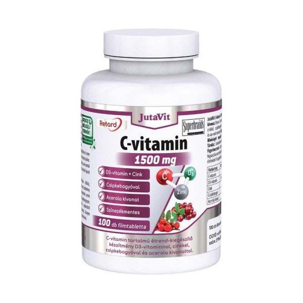 JutaVit C-vitamin 1500 mg acerola-kivonattal, csipkebogyóval, D3-vitaminnal és
cinkkel 100x