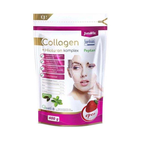 JutaVit Collagen + Hialuron Komplex italpor eper ízben 400 gr