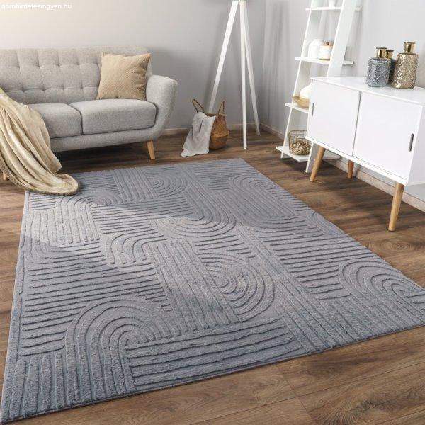 Skandináv szőnyeg nappaliba 3D modern - antracit szőnyeg 120x160 cm