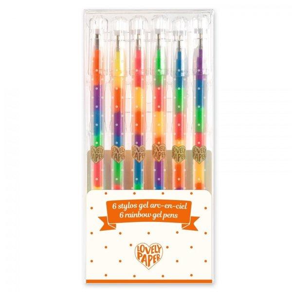 Szivárvány zselés toll készlet - 6 szivárvány színben - 6 rainbow gel
pens - DD03787