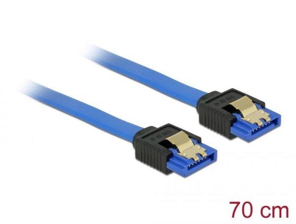 DeLock Cable SATA 6 Gb/s receptacle straight -SATA receptacle straight 0,7m Blue