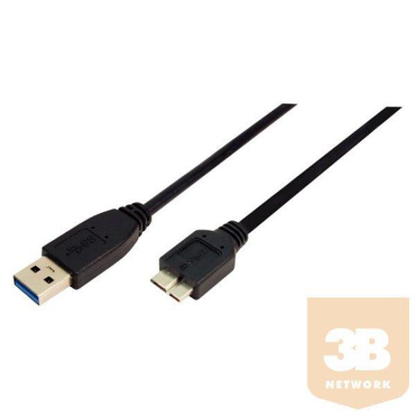 KAB LogiLink CU0037 USB 3.0 A->B Micro 2x apa csatlakozó kábel - 0,6m