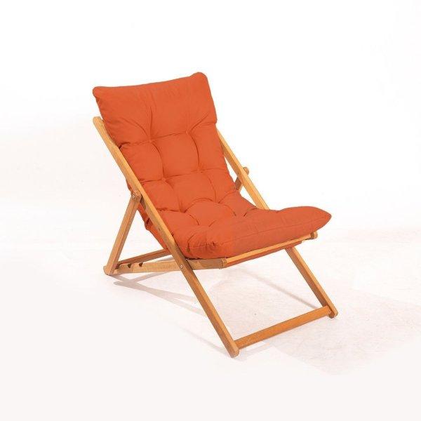 Összecsukható kerti szék, narancssárga párnával - OMBRE - Butopêa